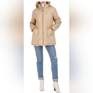 Via Spiga Tan Quilted‎ Puffer Jacket